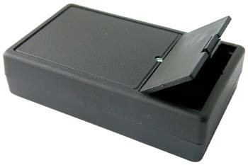 Kunststoffgehäuse mit Batteriefach 123 x 72 x 39 mm, schwarz-Restbestend-