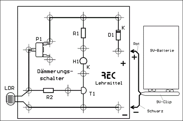 Dämmerungs- Lichtsteuer Bausatz (Gruppensatz 5 Stück) ohne- oder mit 9V-Batterie auswählbar, HS2GS