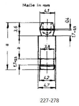 Leiterplatten Distanzhalter 18 x 11,1 x 4,5 mm PTFE (Teflon) 10 Stück, 227-278